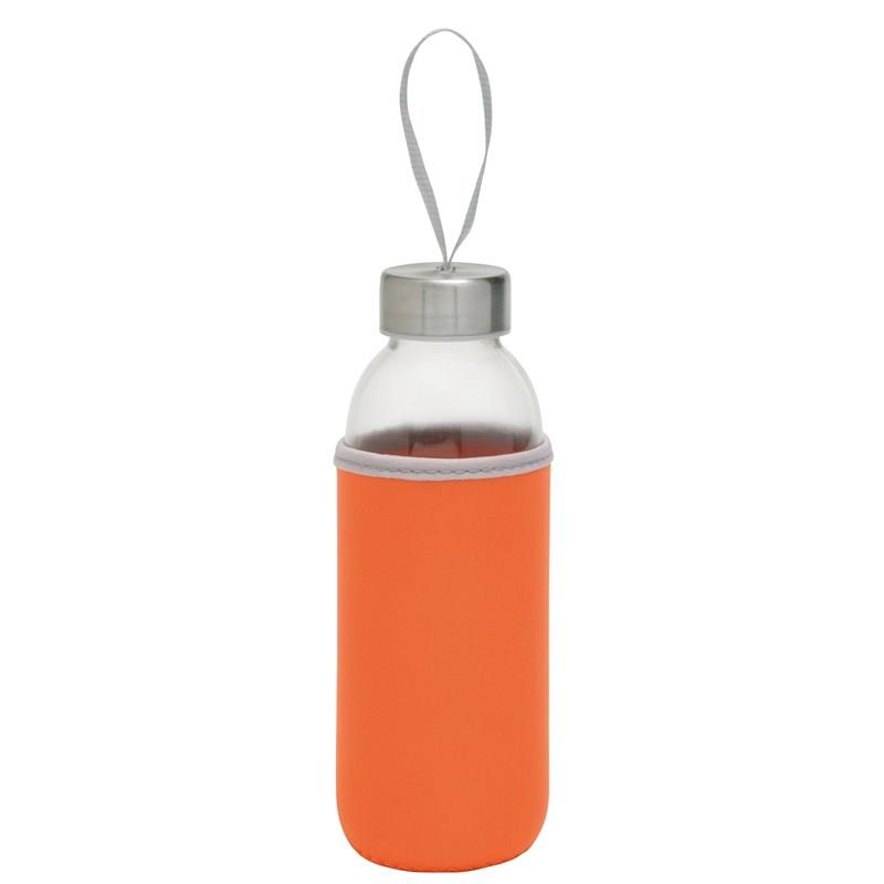 Glas Flasche ´take well´ orange