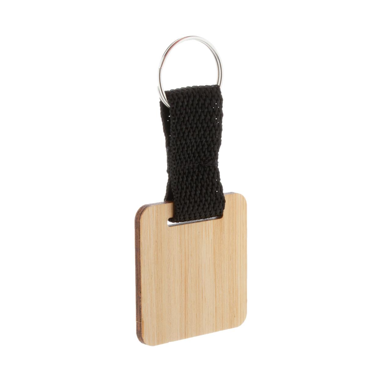 Bambus-Schlüsselanhänger, Quadrat Stropp