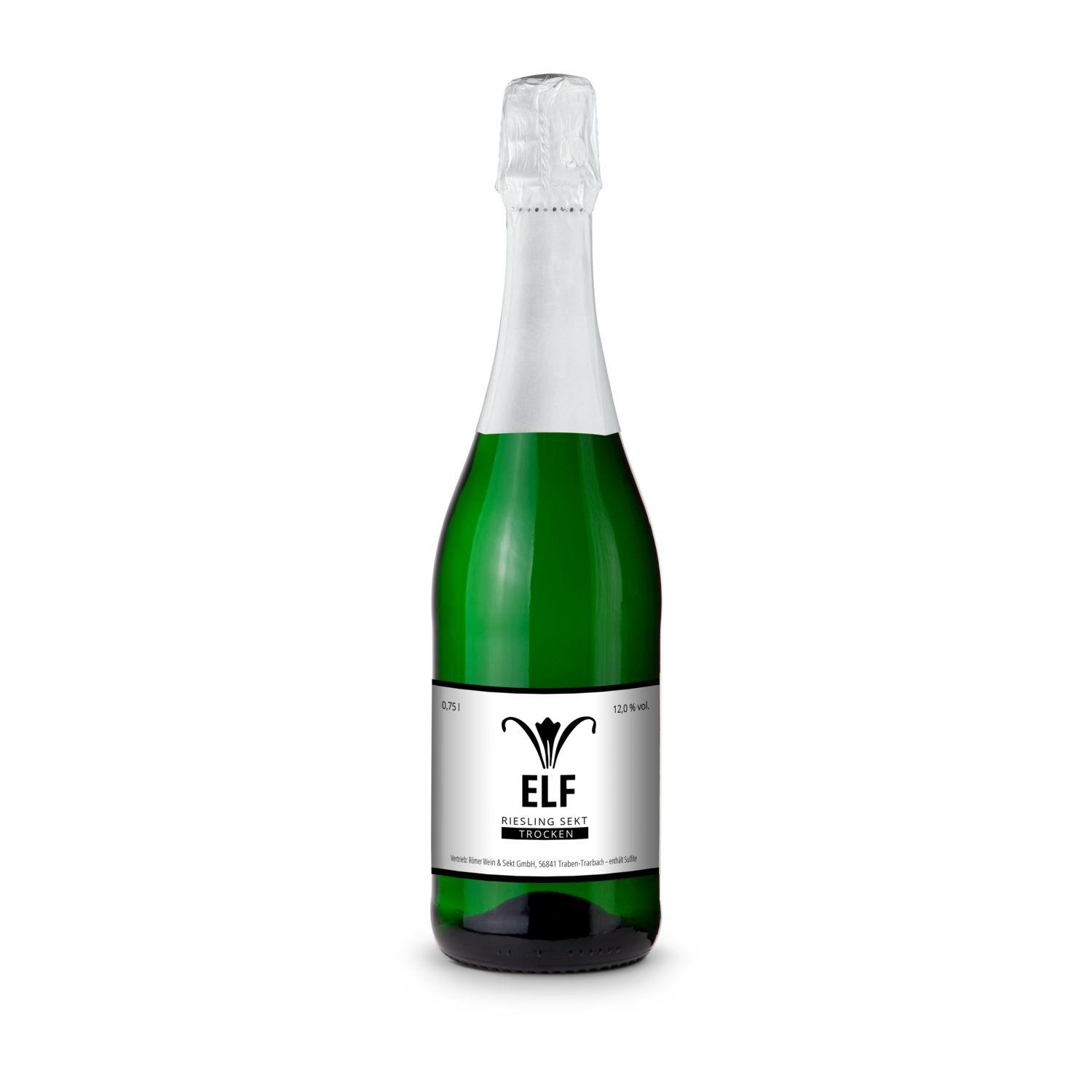 Sekt - Riesling - Flasche grün - Kapselfarbe Weiß, 0