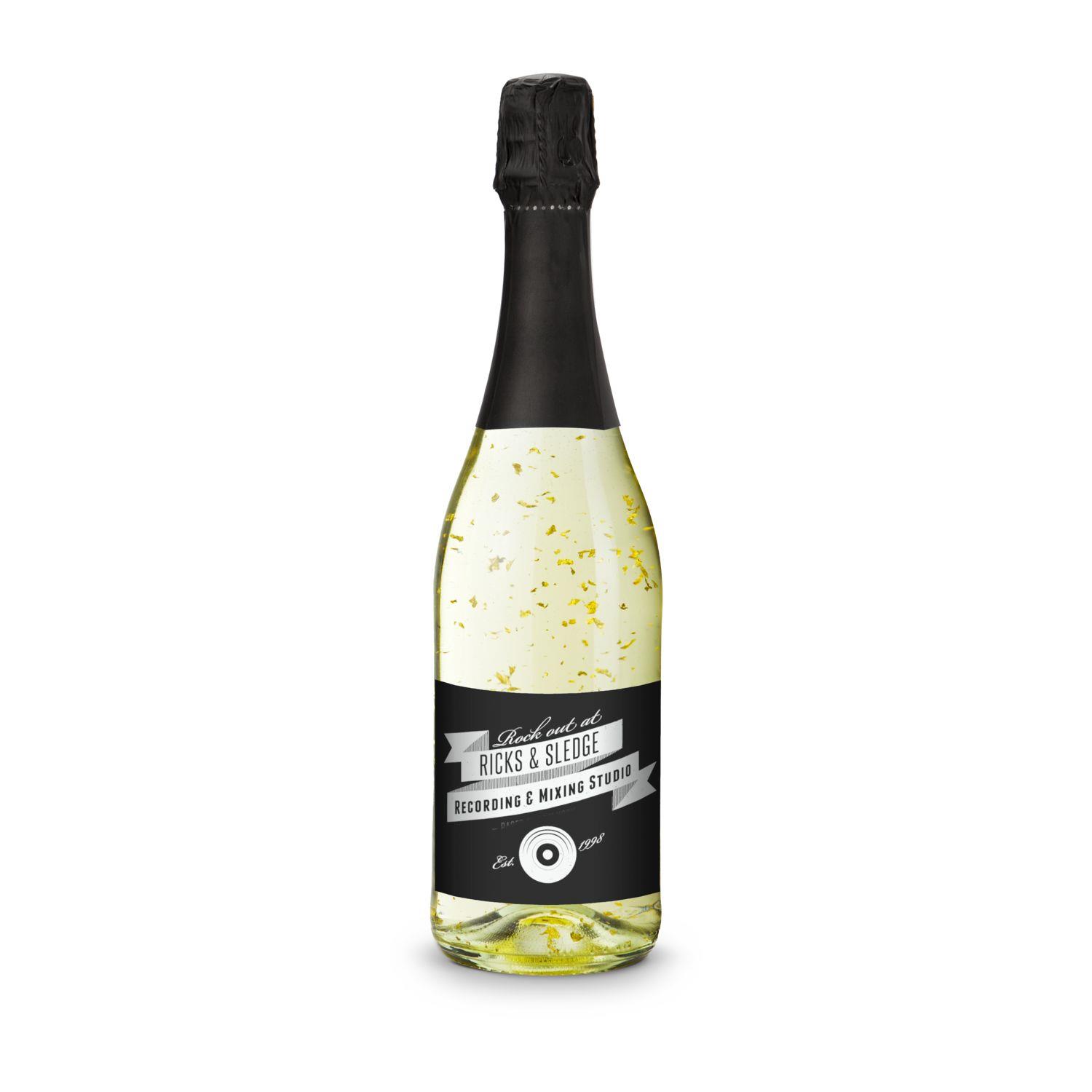 Golden Flakes - Flasche klar - Kapsel schwarz, 0,75 l